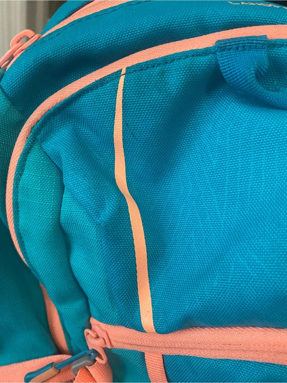 Land’s End Teal and Coral Women’s Everyday Backpack - Lightweight Travel Bag